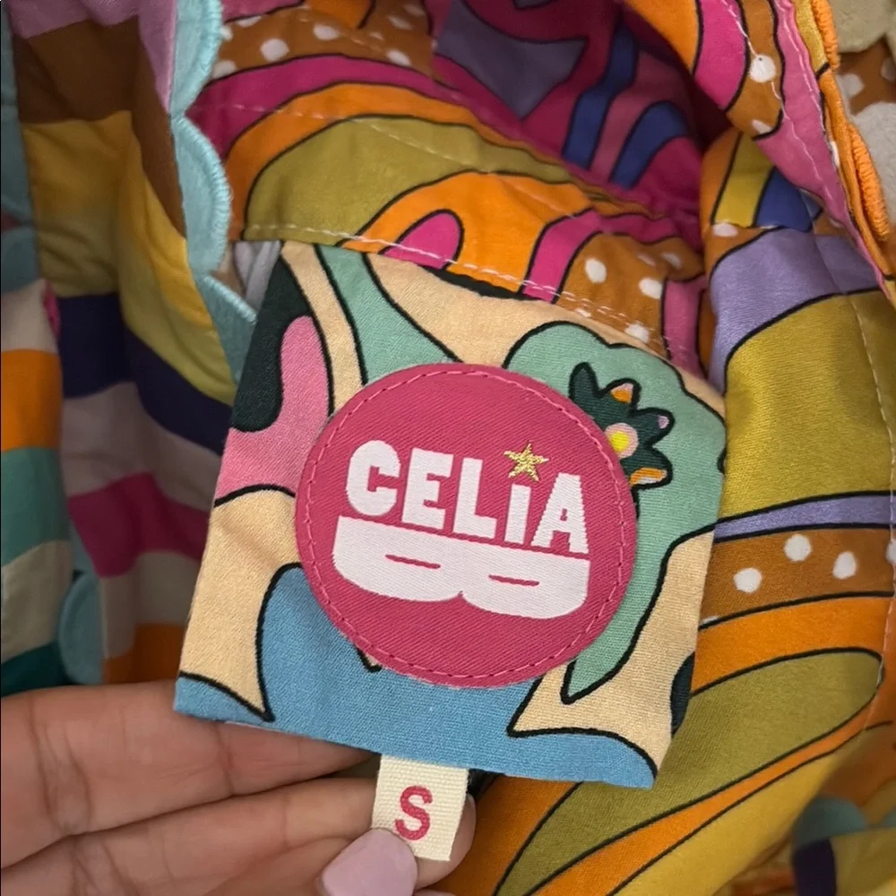 CeliaB Magnolia Tiered Floral Multicolor midi dress size small - Picture 5 of 6